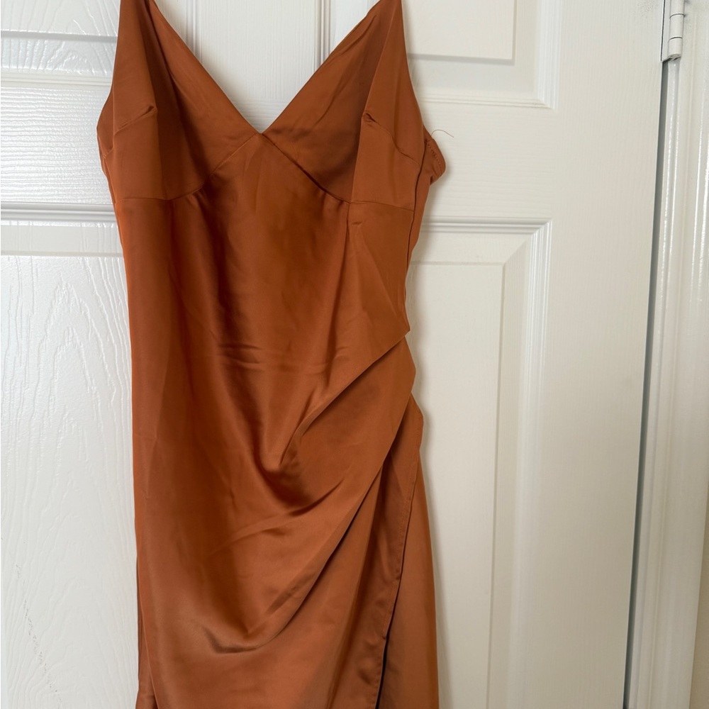 NWT Altar’d State Satin Slip Dress | Rust Orange | Size S